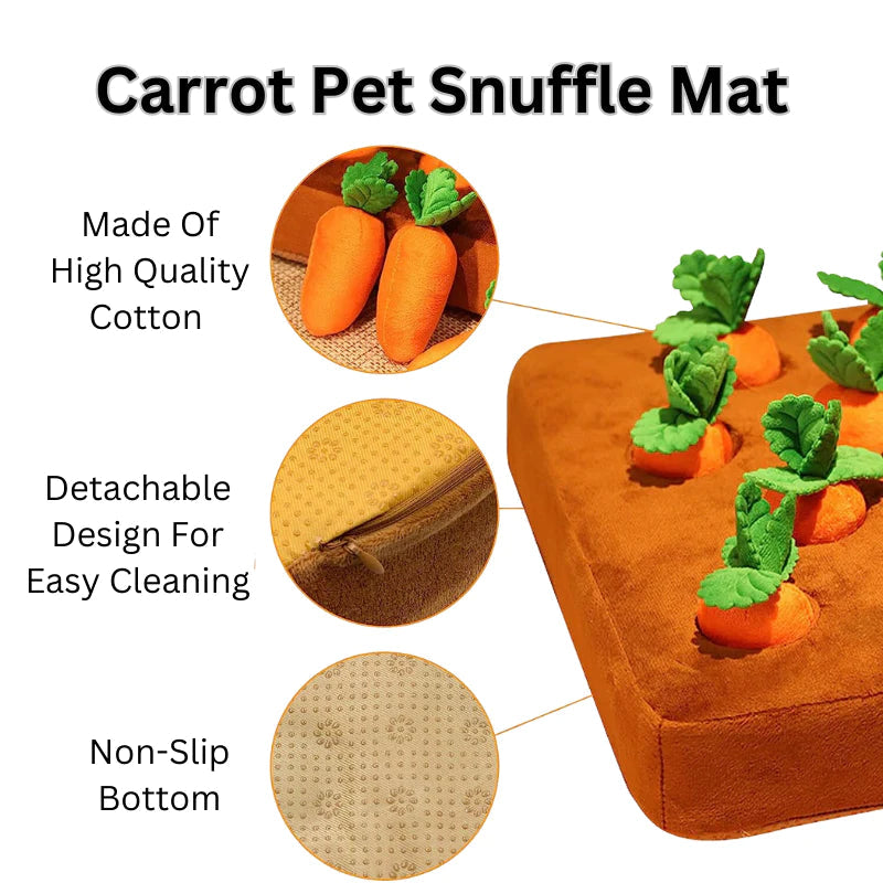 Carrot Patch Dog Toy - Interactive Carrot Plush Puzzle Toy for Dogs