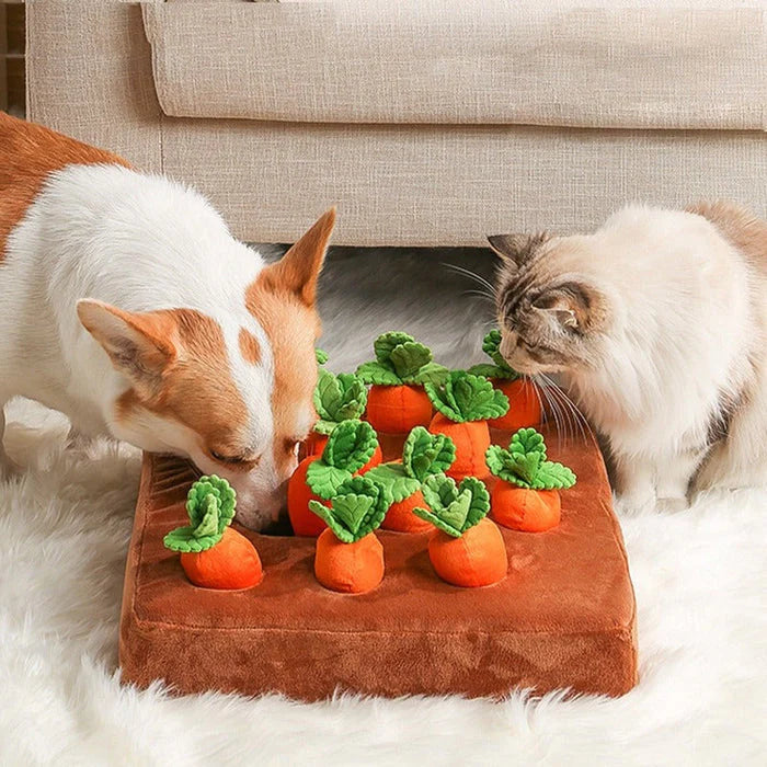 Carrot Farm Dog Toy - Interactive Carrot Plush Puzzle Toy for Dogs